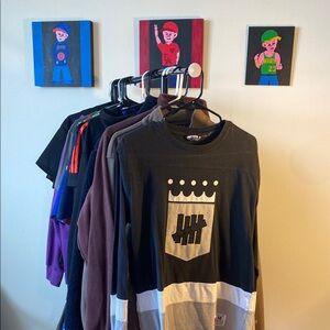 Undefeated Black and White Long Sleeve Hockey Jersey